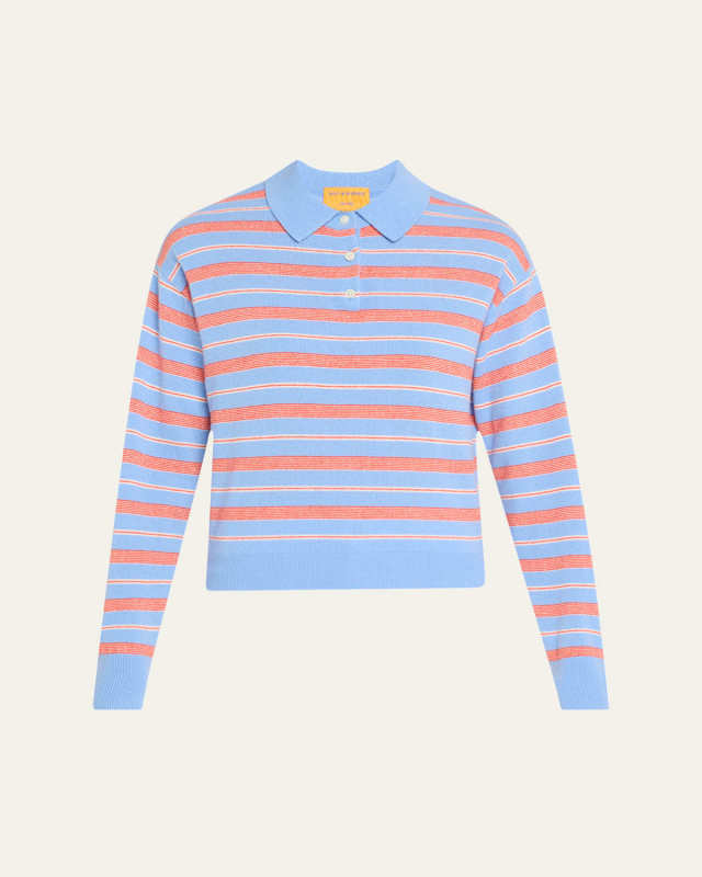 Collegiate Stripe Cashmere Polo